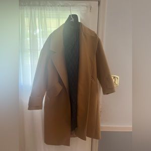 Prettylittlething Camel Quilted Collar Oversized Coat